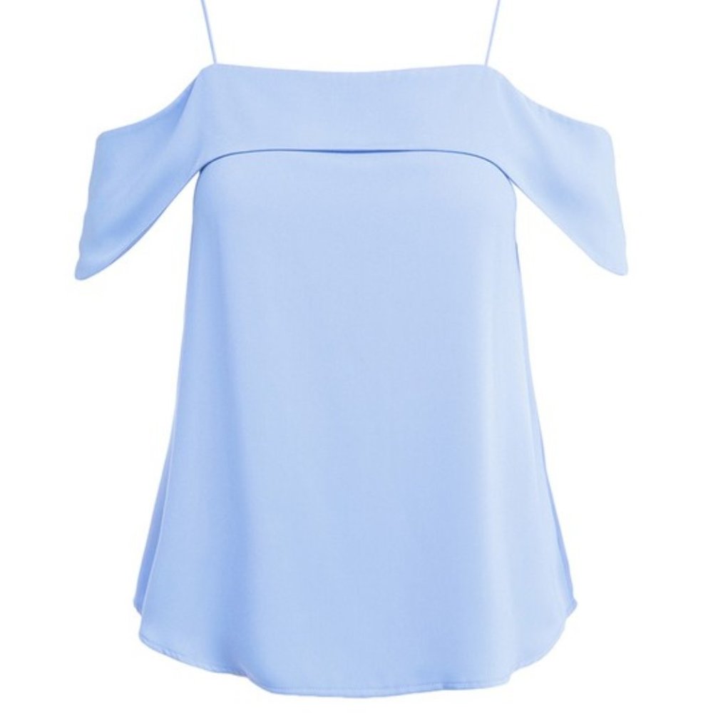 Gianna Off-Shoulder Blouse in Baby Blue